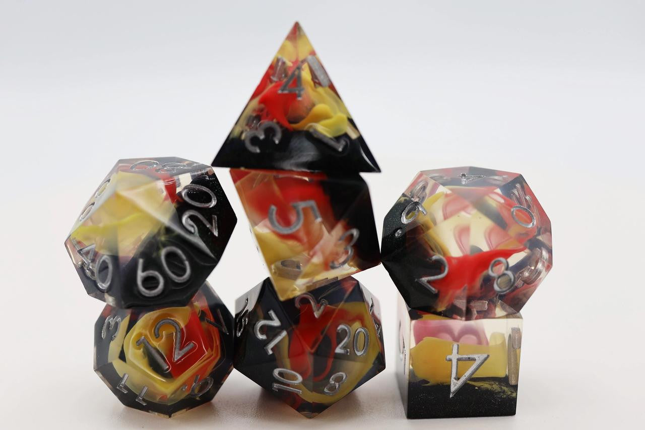 Foam Brain Games Sharp Edge Resin RPG Dice Set - Coral Snake
